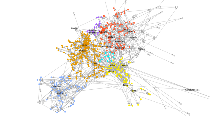 A spatial network of all edges as published by multiple authors
