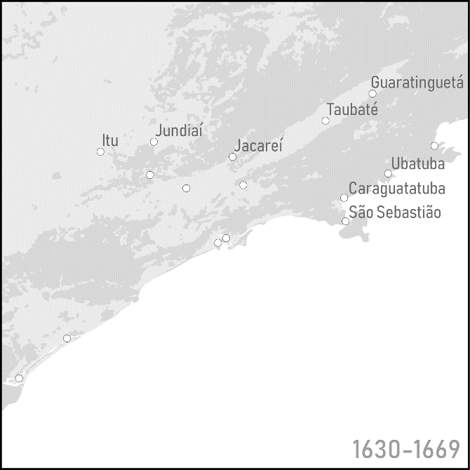 Towns in the captaincy of São Vicente, 1630-1669